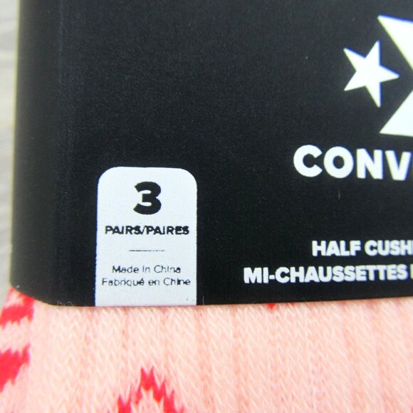 Converse Half Cushion Crew Socks Multi (3 Pairs) Pack Women's Size 4-10 NEW - Picture 4 of 16
